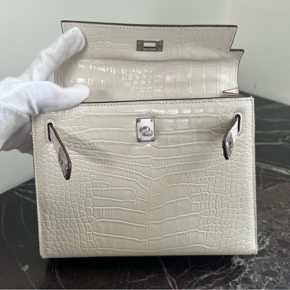 Fashion Leather Bag Sliver Lock with Crocodile pattern - Picture 5 of 14